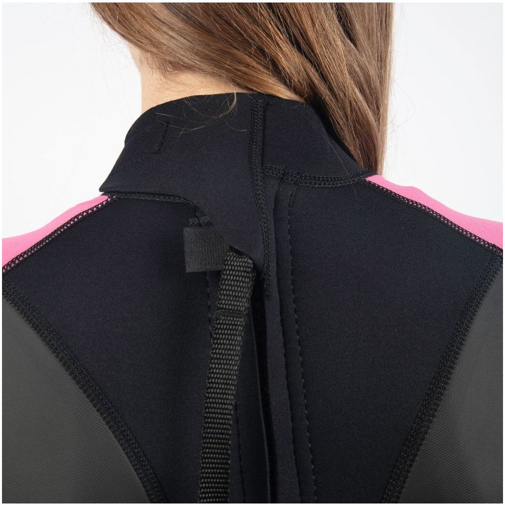 2025 Gul Junior Girls G-Force 3mm Flatlock Wetsuit GF1308-B7 - Black / Pink